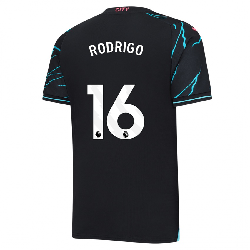 Bambino Maglia Rodrigo Hernandez #16 Blu Scuro Kit Gara Third 2023/24 Maglietta