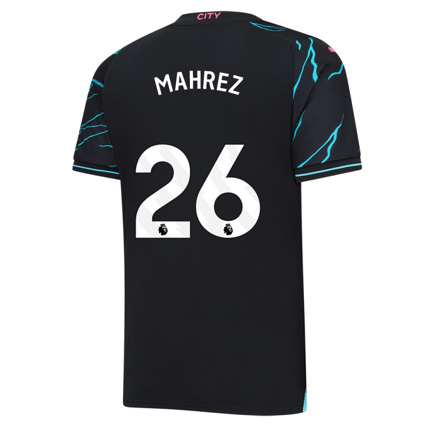 Bambino Maglia Riyad Mahrez #26 Blu Scuro Kit Gara Third 2023/24 Maglietta