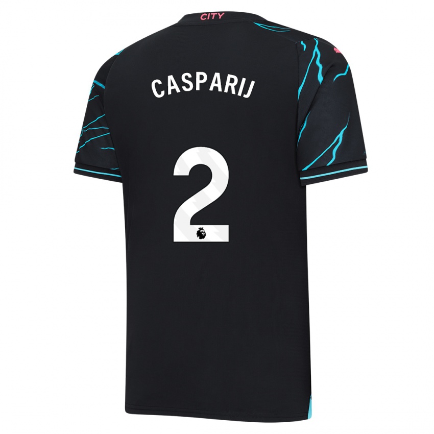 Bambino Maglia Kerstin Casparij #2 Blu Scuro Kit Gara Third 2023/24 Maglietta