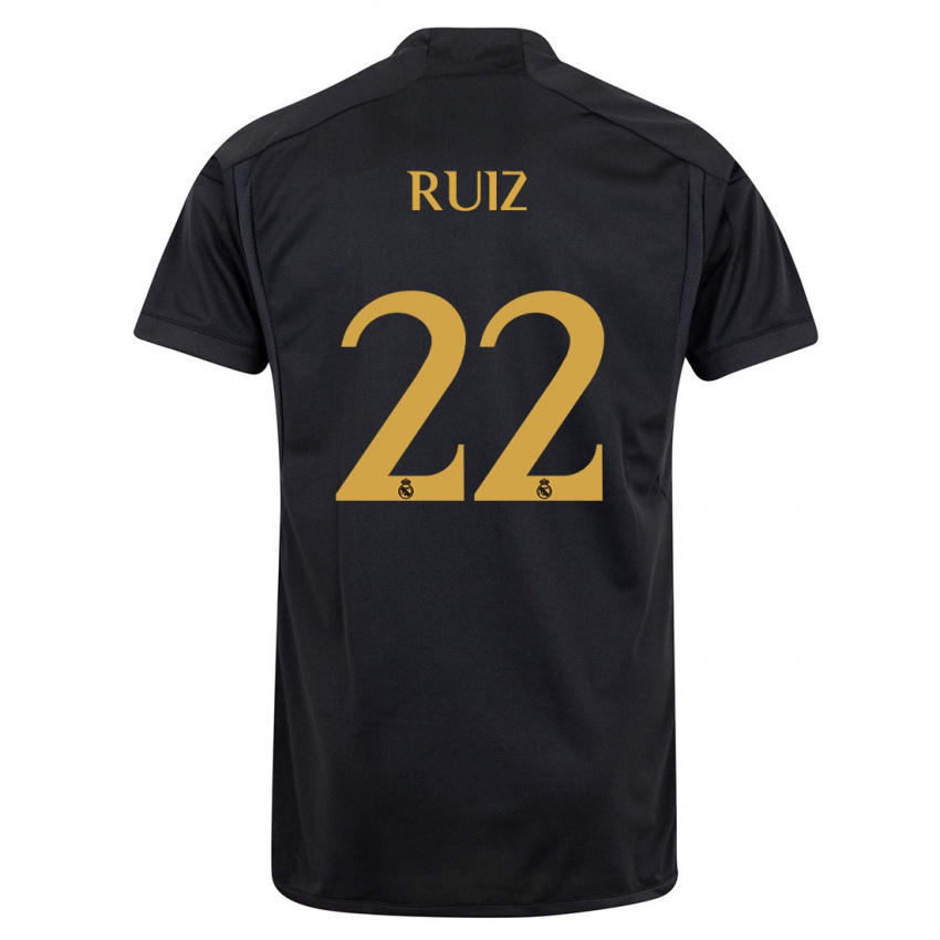 Bambino Maglia Ferran Ruiz #22 Nero Kit Gara Third 2023/24 Maglietta