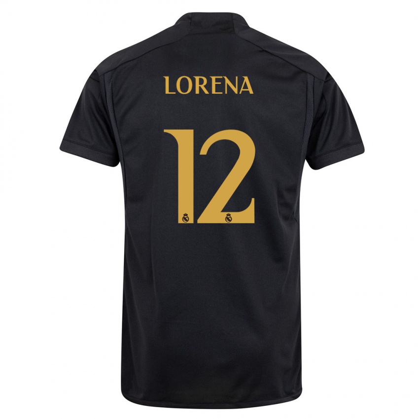 Bambino Maglia Lorena Navarro #12 Nero Kit Gara Third 2023/24 Maglietta