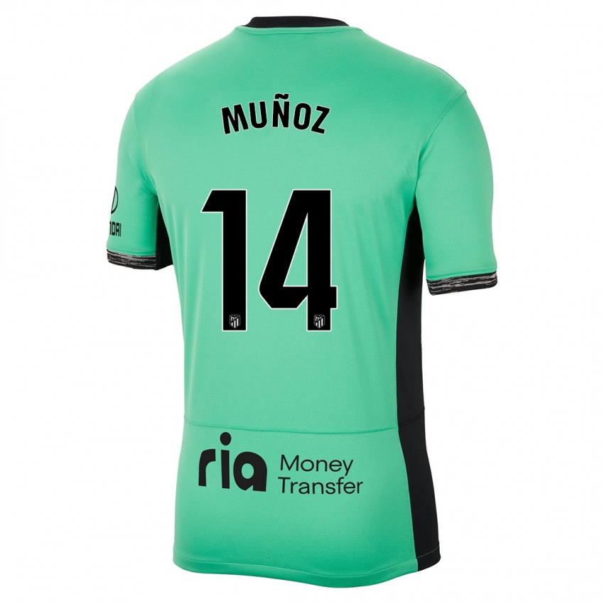 Bambino Maglia David Muñoz #14 Verde Primavera Kit Gara Third 2023/24 Maglietta