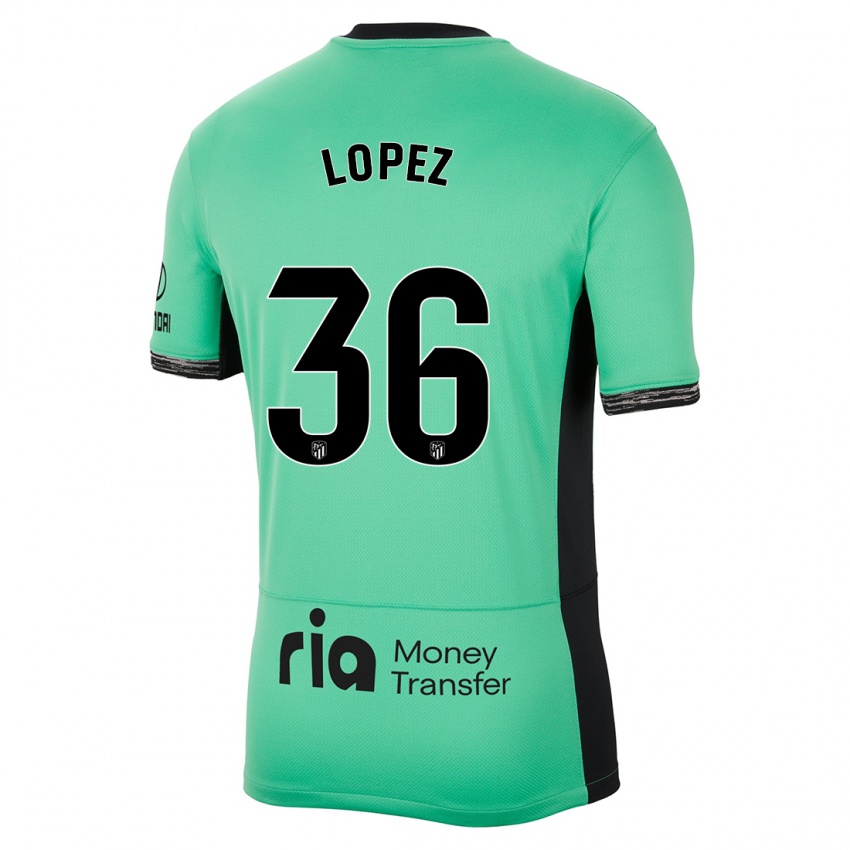 Bambino Maglia David Lopez #36 Verde Primavera Kit Gara Third 2023/24 Maglietta