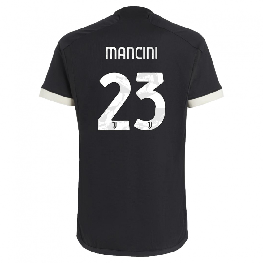 Bambino Maglia Tommaso Mancini #23 Nero Kit Gara Third 2023/24 Maglietta