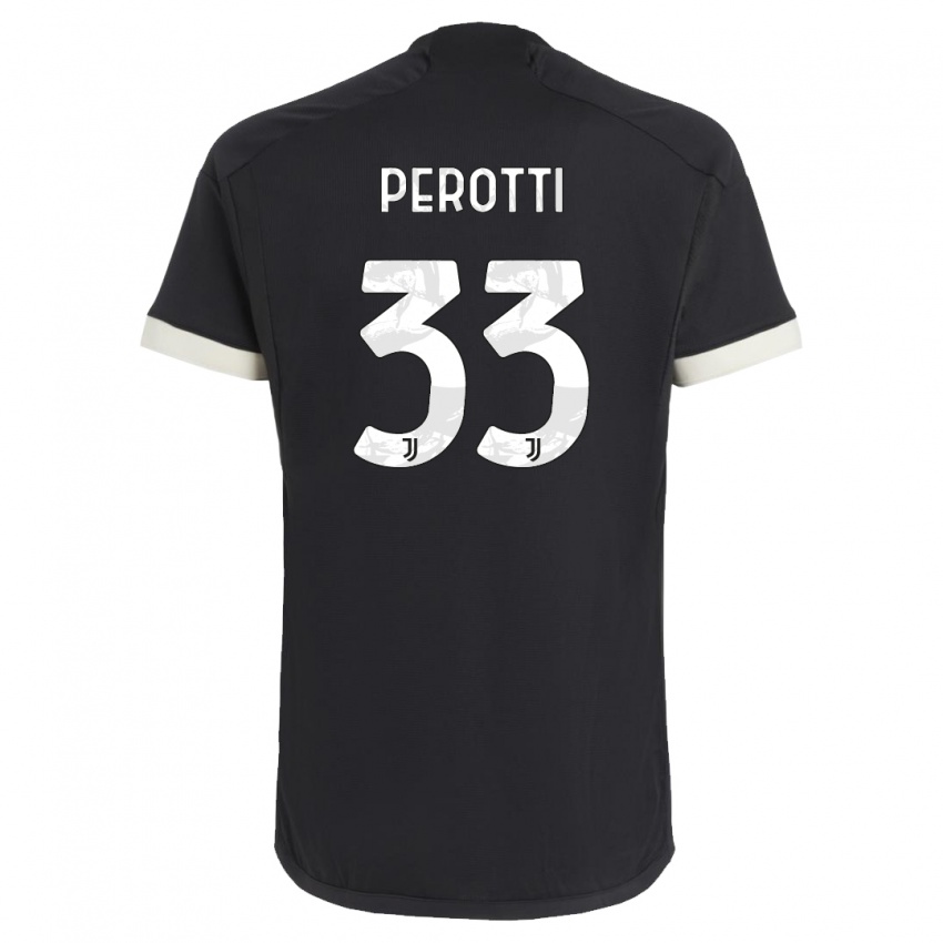 Bambino Maglia Clemente Perotti #33 Nero Kit Gara Third 2023/24 Maglietta