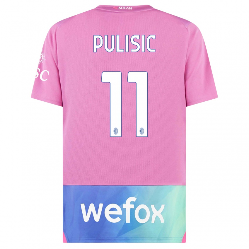 Bambino Maglia Christian Pulisic #11 Rosa Viola Kit Gara Third 2023/24 Maglietta