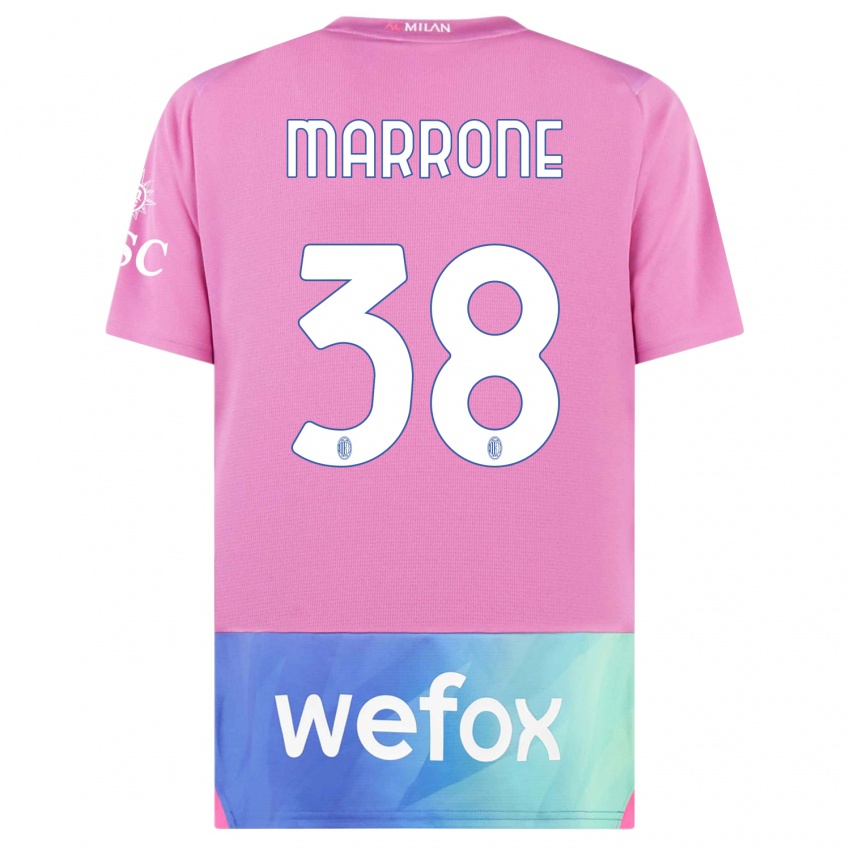 Bambino Maglia Federico Marrone #38 Rosa Viola Kit Gara Third 2023/24 Maglietta