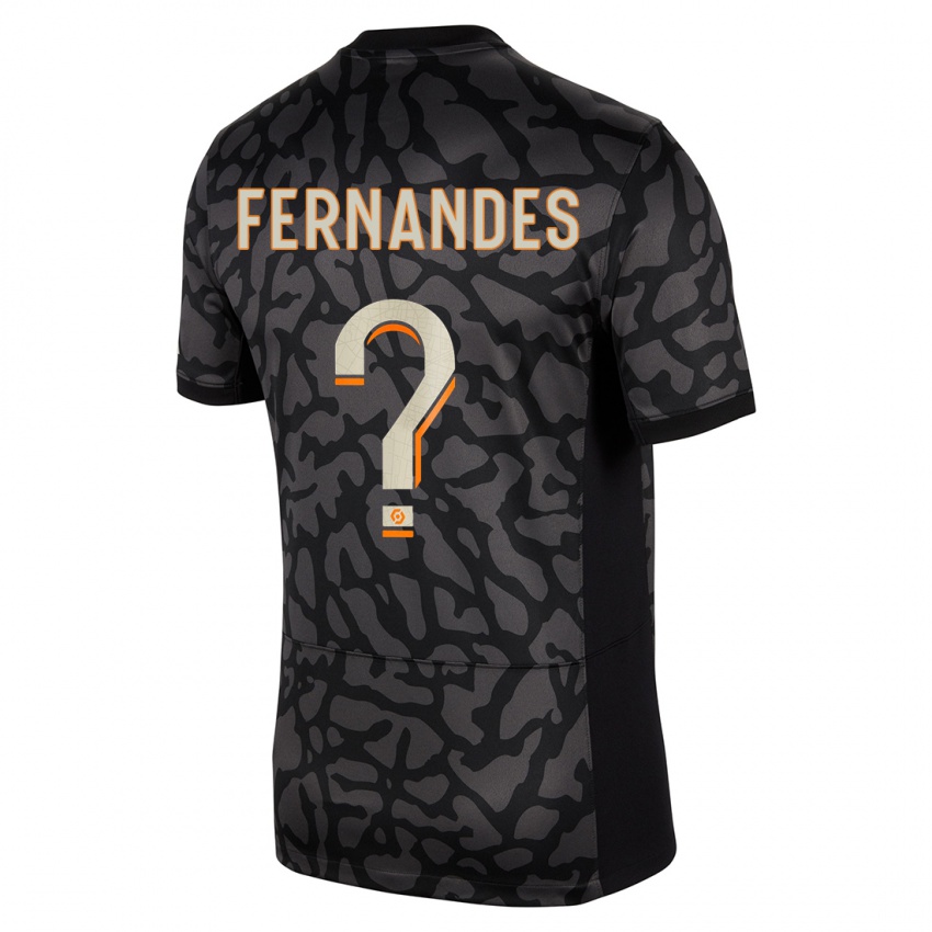 Bambino Maglia Rafael Fernandes #0 Nero Kit Gara Third 2023/24 Maglietta