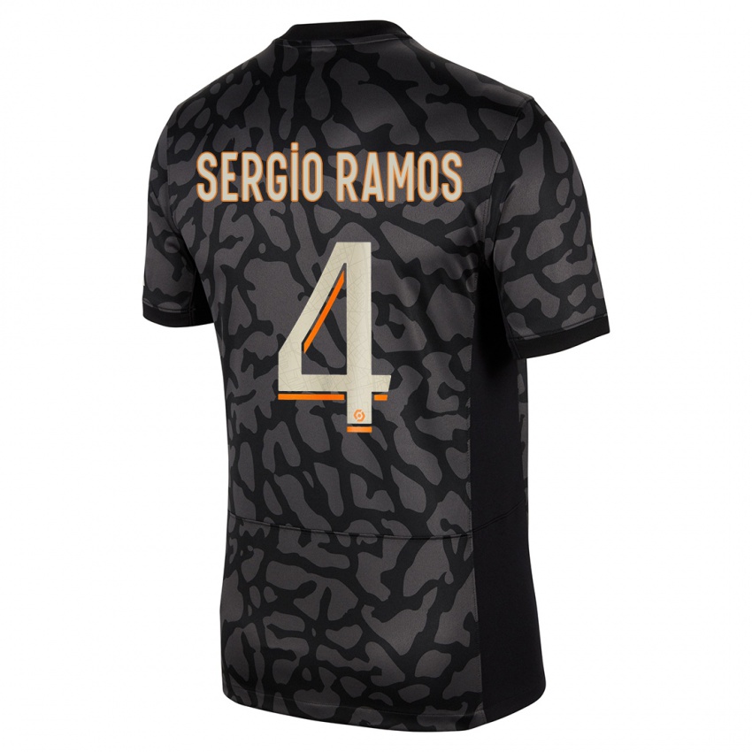 Bambino Maglia Sergio Ramos #4 Nero Kit Gara Third 2023/24 Maglietta