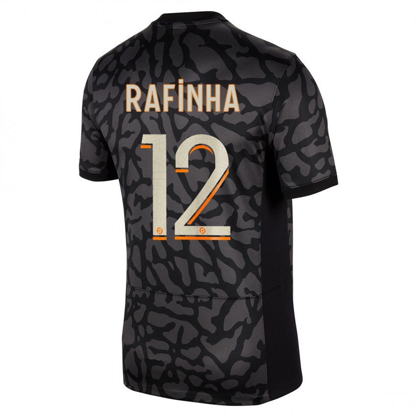 Bambino Maglia Rafinha #12 Nero Kit Gara Third 2023/24 Maglietta