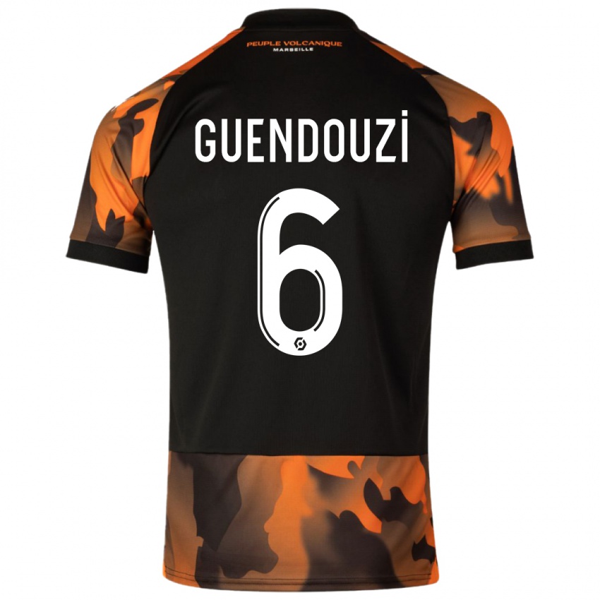 Bambino Maglia Matteo Guendouzi #6 Nero Arancione Kit Gara Third 2023/24 Maglietta