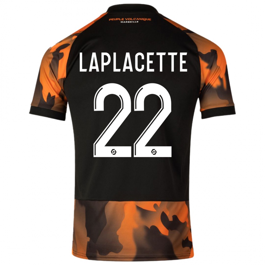 Bambino Maglia Tess Laplacette #22 Nero Arancione Kit Gara Third 2023/24 Maglietta