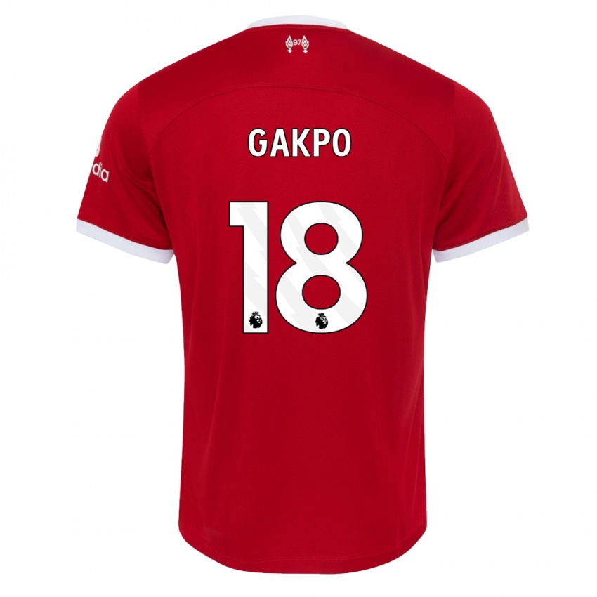 Uomo Maglia Cody Gakpo #18 Rosso Kit Gara Home 2023/24 Maglietta