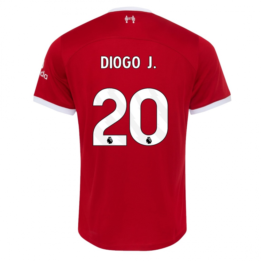 Uomo Maglia Diogo Jota #20 Rosso Kit Gara Home 2023/24 Maglietta