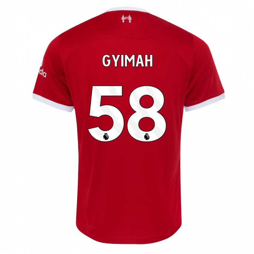 Uomo Maglia Francis Gyimah #58 Rosso Kit Gara Home 2023/24 Maglietta