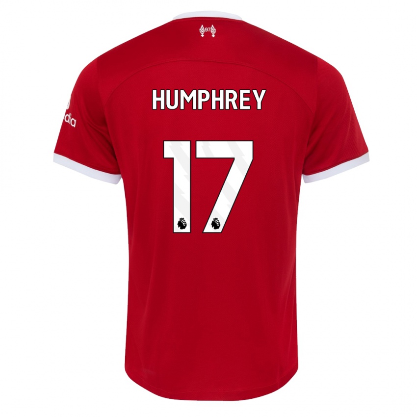 Uomo Maglia Carla Humphrey #17 Rosso Kit Gara Home 2023/24 Maglietta