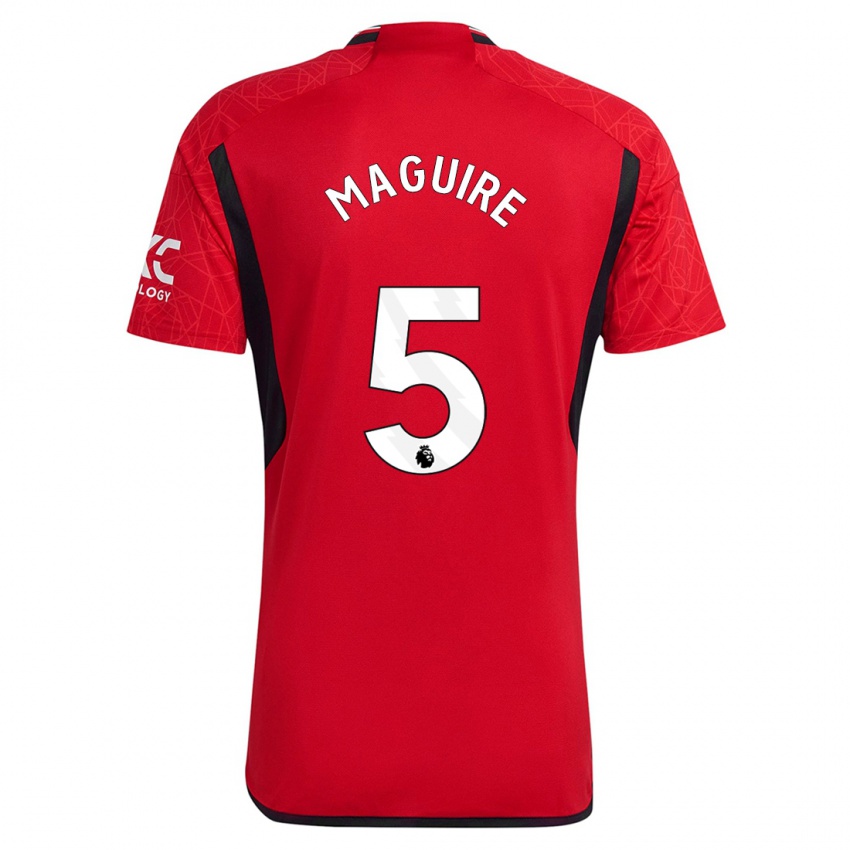 Uomo Maglia Harry Maguire #5 Rosso Kit Gara Home 2023/24 Maglietta