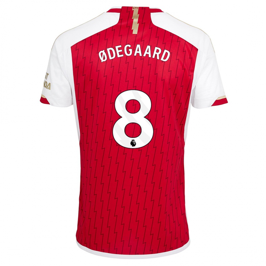 Uomo Maglia Martin Odegaard #8 Rosso Kit Gara Home 2023/24 Maglietta