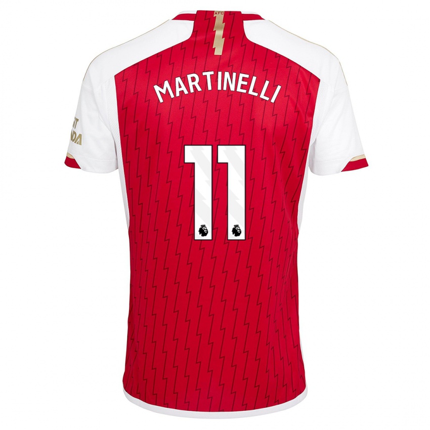 Uomo Maglia Gabriel Martinelli #11 Rosso Kit Gara Home 2023/24 Maglietta