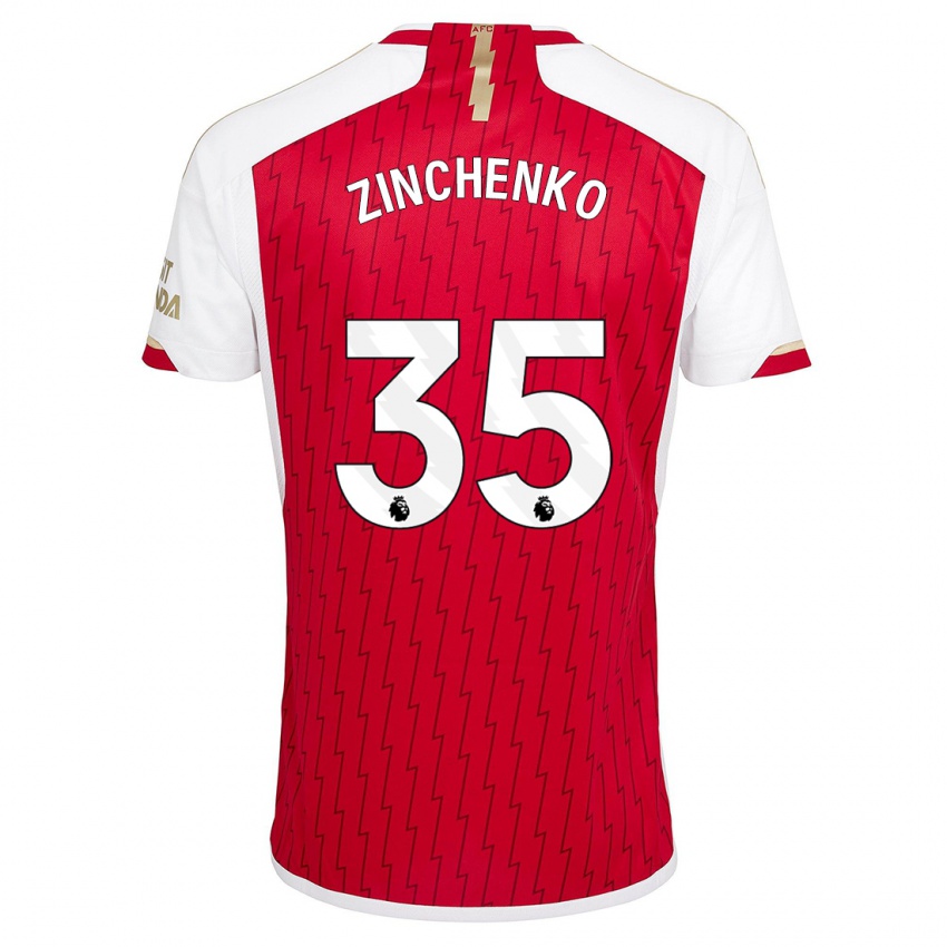 Uomo Maglia Oleksandr Zinchenko #35 Rosso Kit Gara Home 2023/24 Maglietta