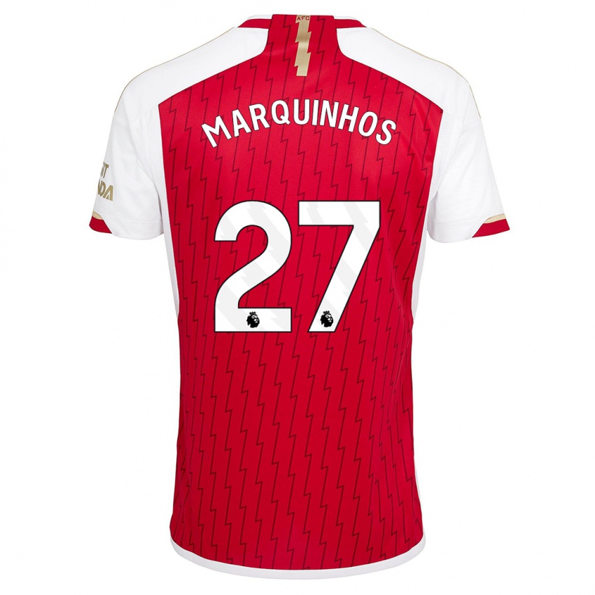 Uomo Maglia Marquinhos #27 Rosso Kit Gara Home 2023/24 Maglietta