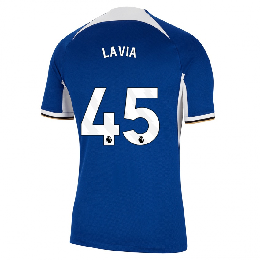 Uomo Maglia Romeo Lavia #45 Blu Kit Gara Home 2023/24 Maglietta