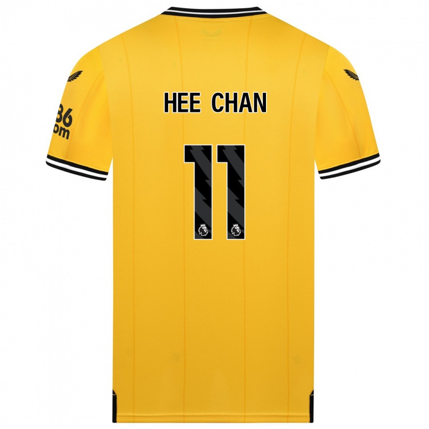 Uomo Maglia Hee Chan Hwang #11 Giallo Kit Gara Home 2023/24 Maglietta