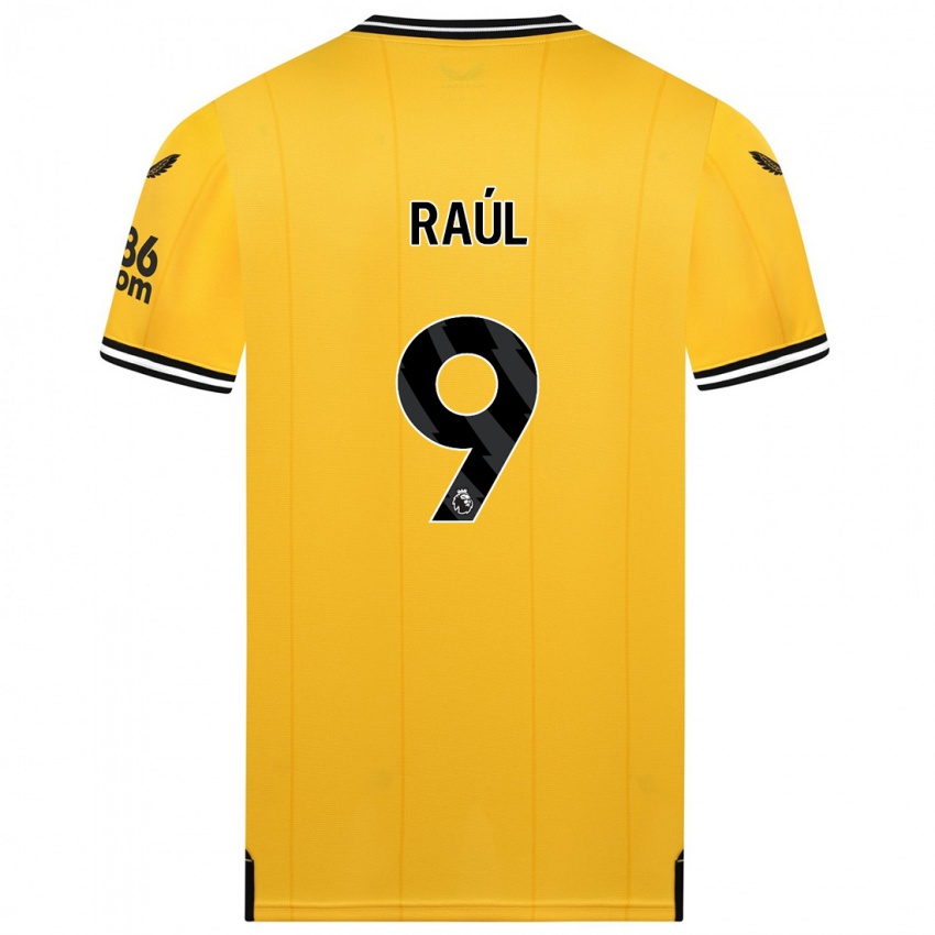 Uomo Maglia Raul Jimenez #9 Giallo Kit Gara Home 2023/24 Maglietta