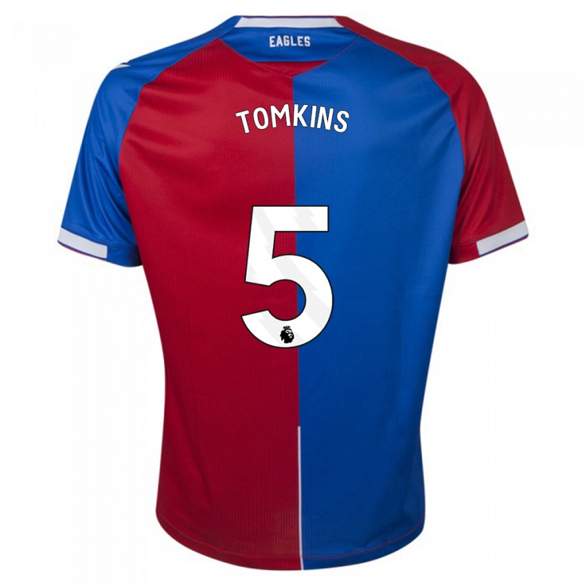 Uomo Maglia James Tomkins #5 Rosso Blu Kit Gara Home 2023/24 Maglietta