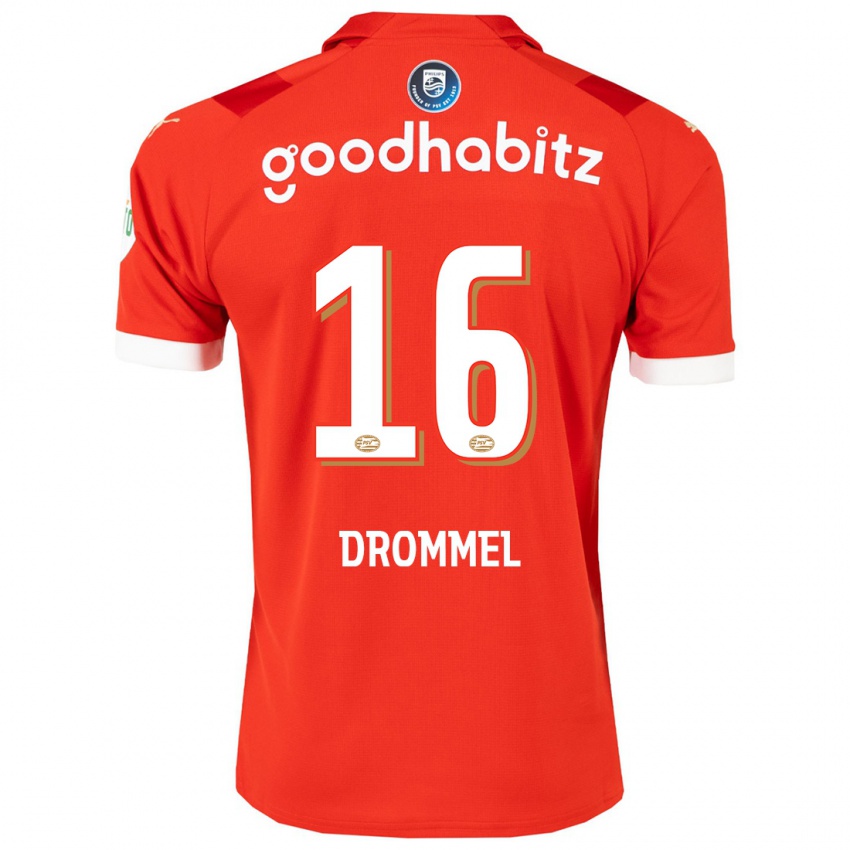 Uomo Maglia Joel Drommel #16 Rosso Kit Gara Home 2023/24 Maglietta