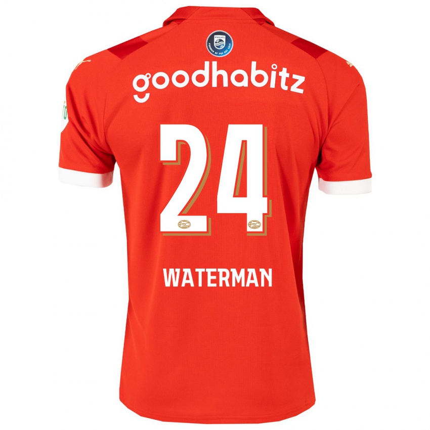 Uomo Maglia Boy Waterman #24 Rosso Kit Gara Home 2023/24 Maglietta