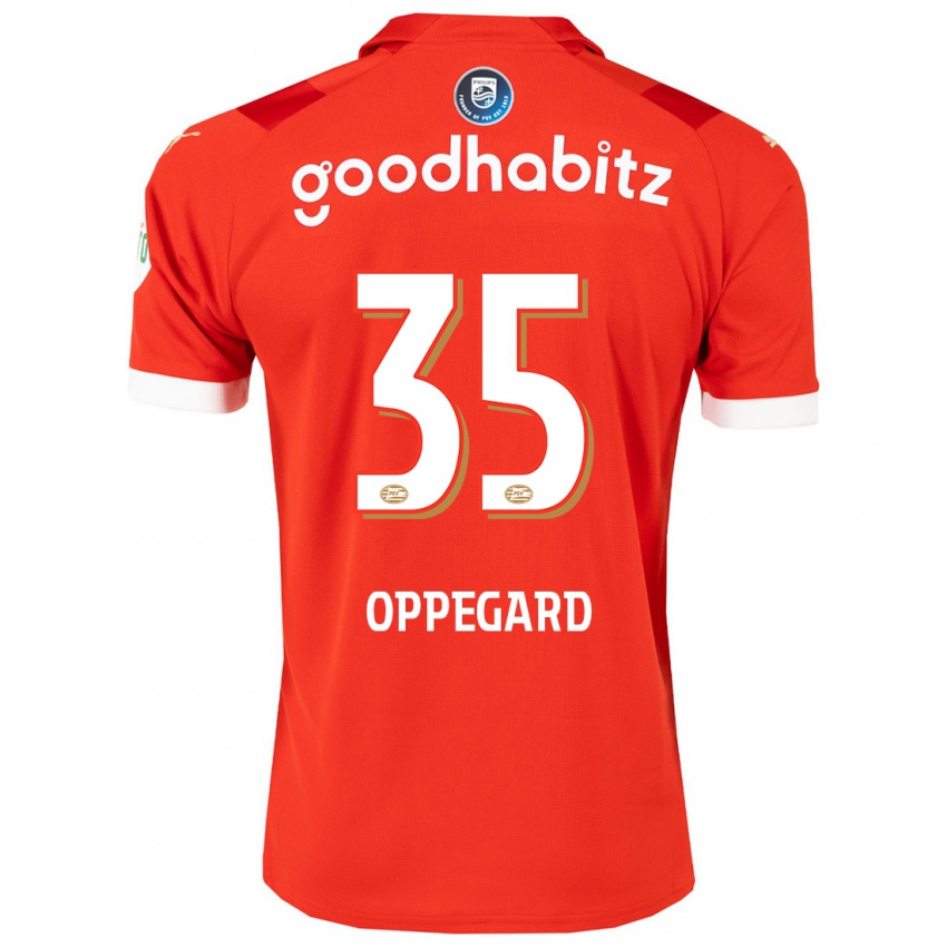 Uomo Maglia Fredrik Oppegard #35 Rosso Kit Gara Home 2023/24 Maglietta