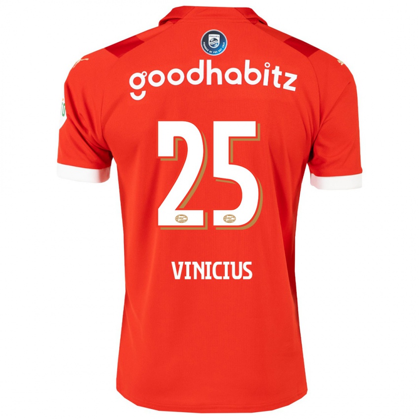 Uomo Maglia Carlos Vinicius #25 Rosso Kit Gara Home 2023/24 Maglietta