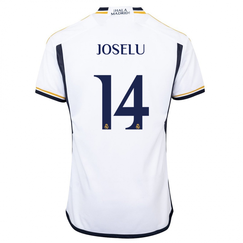 Uomo Maglia Joselu #14 Bianco Kit Gara Home 2023/24 Maglietta