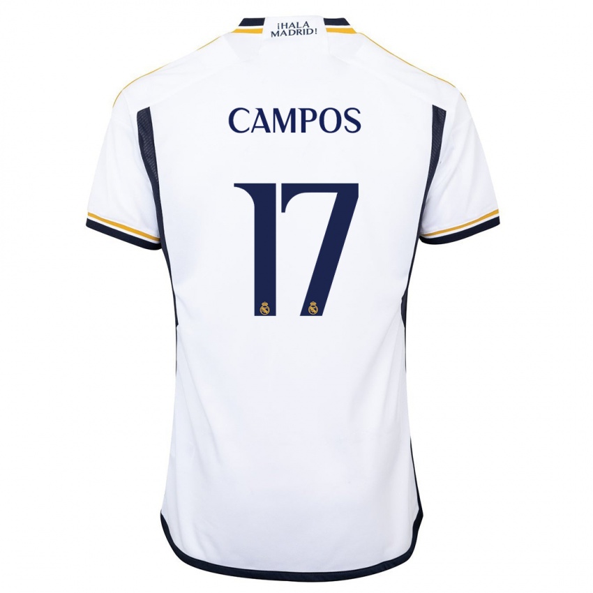 Uomo Maglia Andres Campos #17 Bianco Kit Gara Home 2023/24 Maglietta