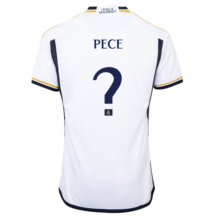 Uomo Maglia Pece #0 Bianco Kit Gara Home 2023/24 Maglietta