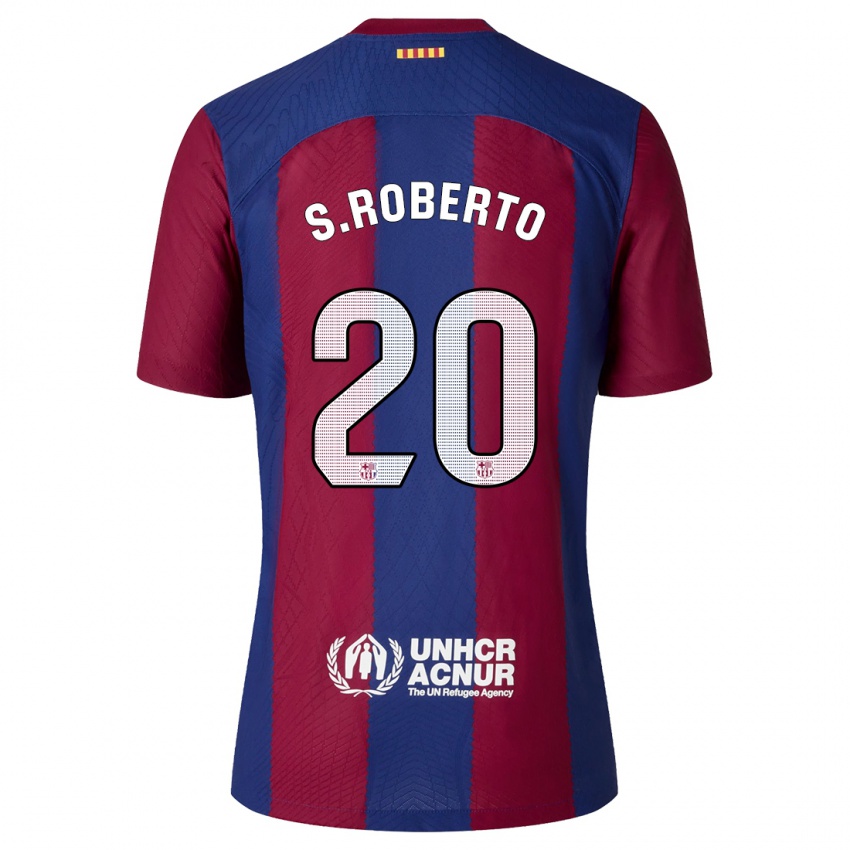 Uomo Maglia Sergi Roberto #20 Rosso Blu Kit Gara Home 2023/24 Maglietta