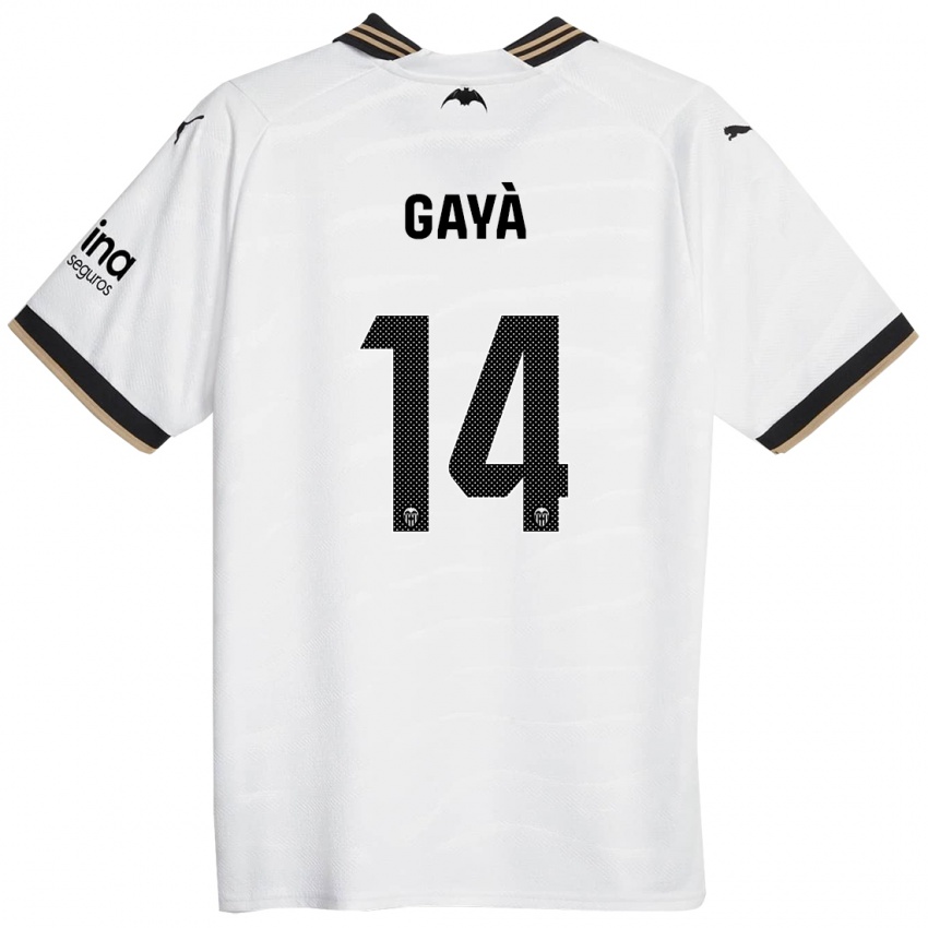 Uomo Maglia Jose Gaya #14 Bianco Kit Gara Home 2023/24 Maglietta