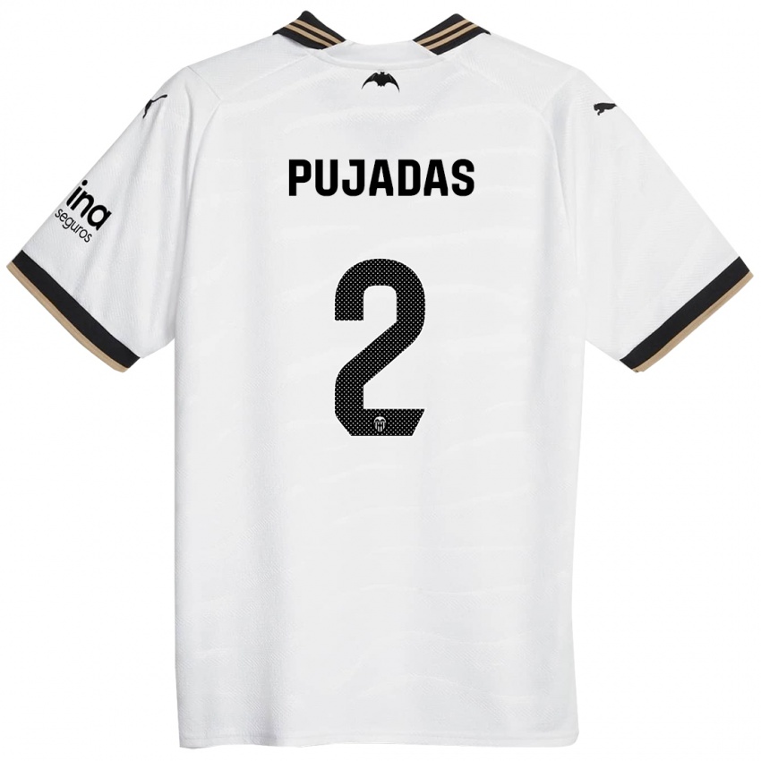 Uomo Maglia Berta Pujadas #2 Bianco Kit Gara Home 2023/24 Maglietta