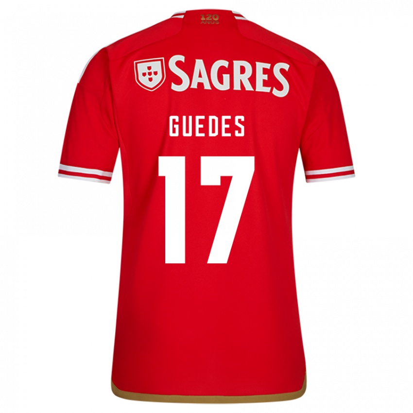 Uomo Maglia Goncalo Guedes #17 Rosso Kit Gara Home 2023/24 Maglietta