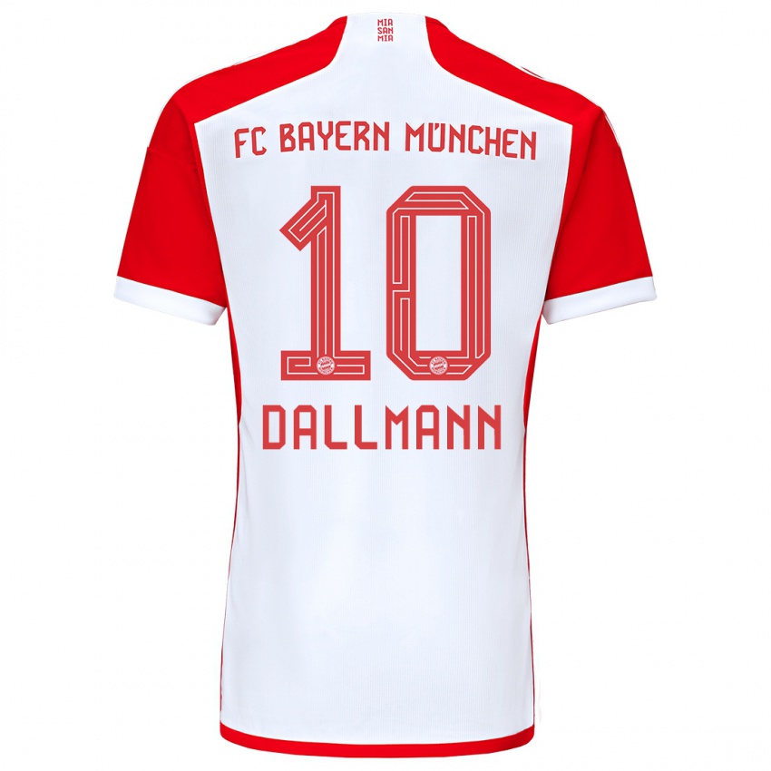 Uomo Maglia Linda Dallmann #10 Rosso Bianco Kit Gara Home 2023/24 Maglietta