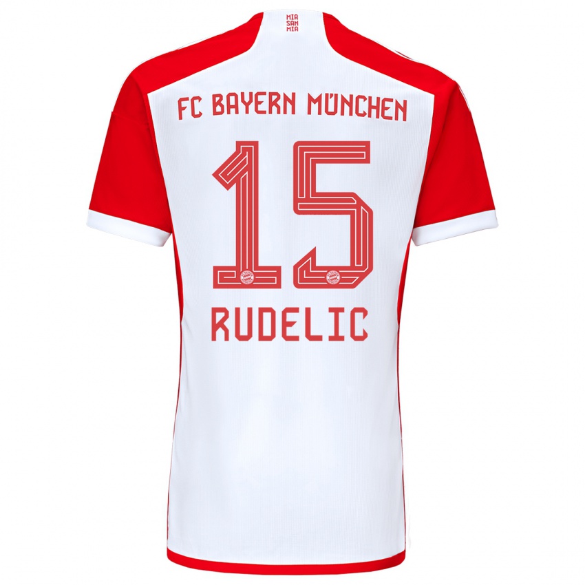 Uomo Maglia Ivana Rudelic #15 Rosso Bianco Kit Gara Home 2023/24 Maglietta