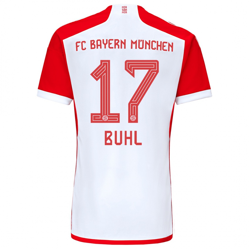 Uomo Maglia Klara Buhl #17 Rosso Bianco Kit Gara Home 2023/24 Maglietta