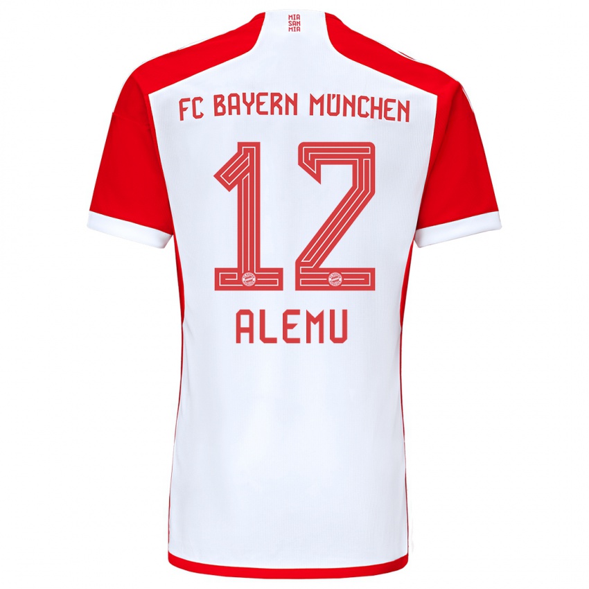 Uomo Maglia Liul Alemu #12 Rosso Bianco Kit Gara Home 2023/24 Maglietta