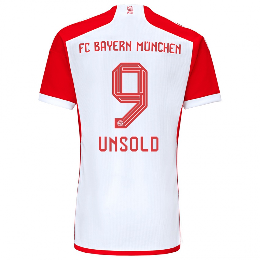 Uomo Maglia Samuel Unsold #9 Rosso Bianco Kit Gara Home 2023/24 Maglietta