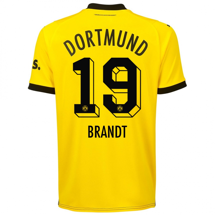 Uomo Maglia Julian Brandt #19 Giallo Kit Gara Home 2023/24 Maglietta