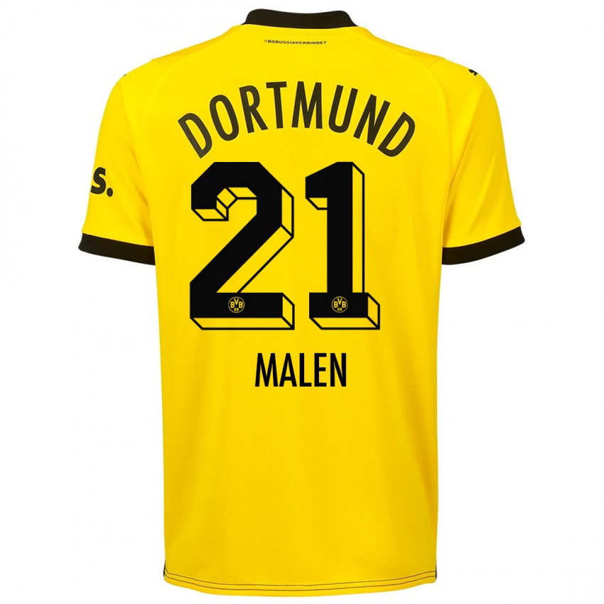 Uomo Maglia Donyell Malen #21 Giallo Kit Gara Home 2023/24 Maglietta