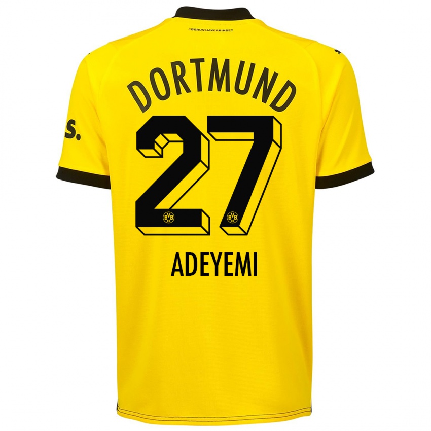 Uomo Maglia Karim Adeyemi #27 Giallo Kit Gara Home 2023/24 Maglietta