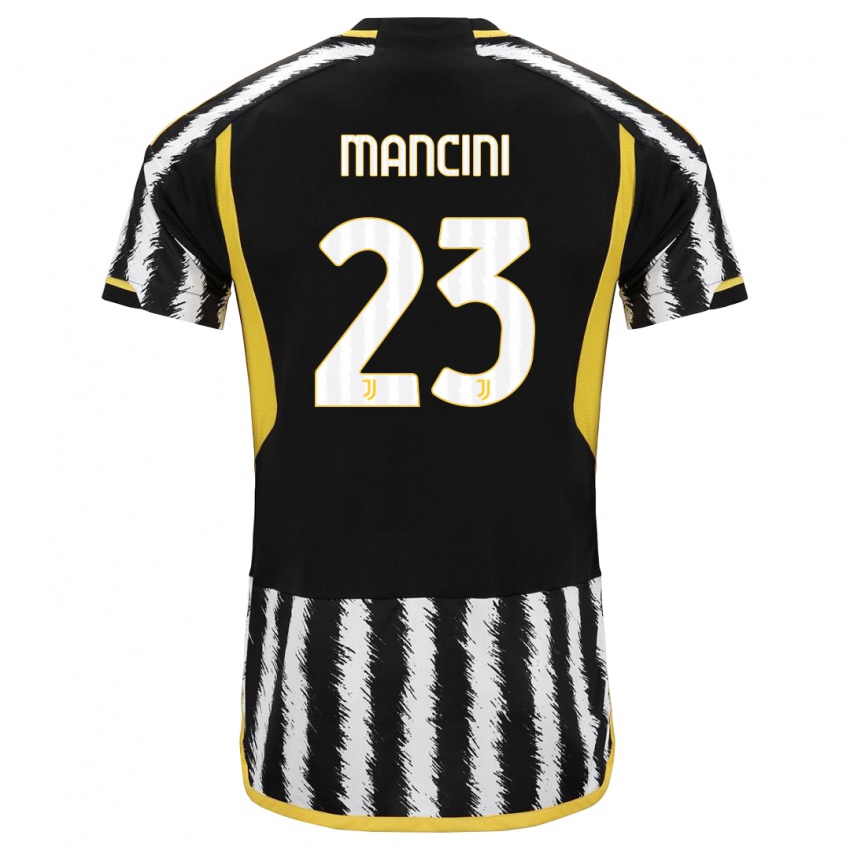 Uomo Maglia Tommaso Mancini #23 Nero Bianco Kit Gara Home 2023/24 Maglietta