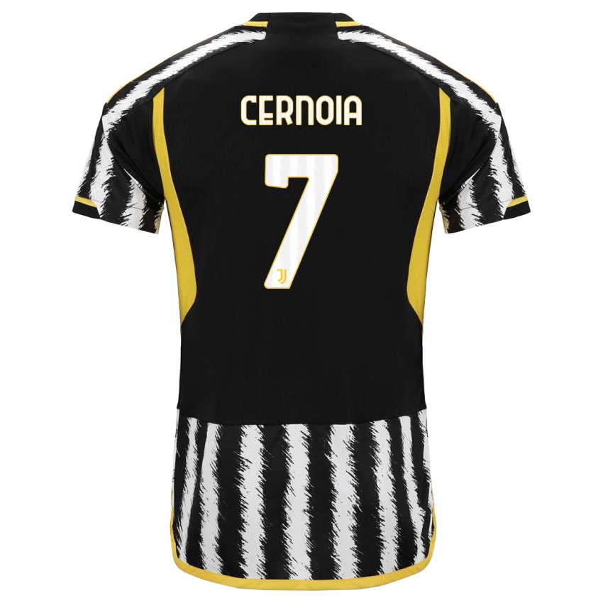 Uomo Maglia Valentina Cernoia #7 Nero Bianco Kit Gara Home 2023/24 Maglietta